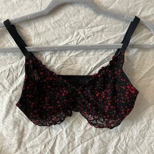 Black and Red Lace Bra